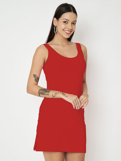 BRINNS Women Scoop Neck Sleeveless bodycon Mini Dress