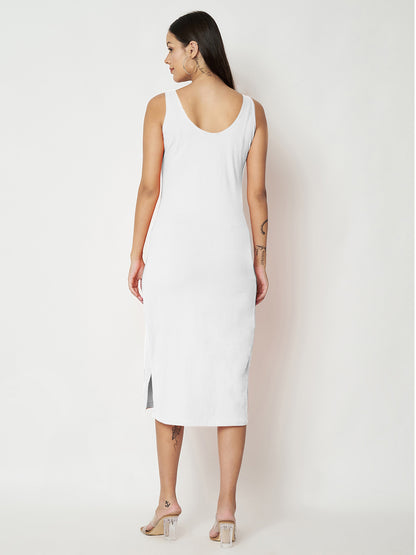 BRINNS Women Solid Sleeveless Sheath Midi Dress