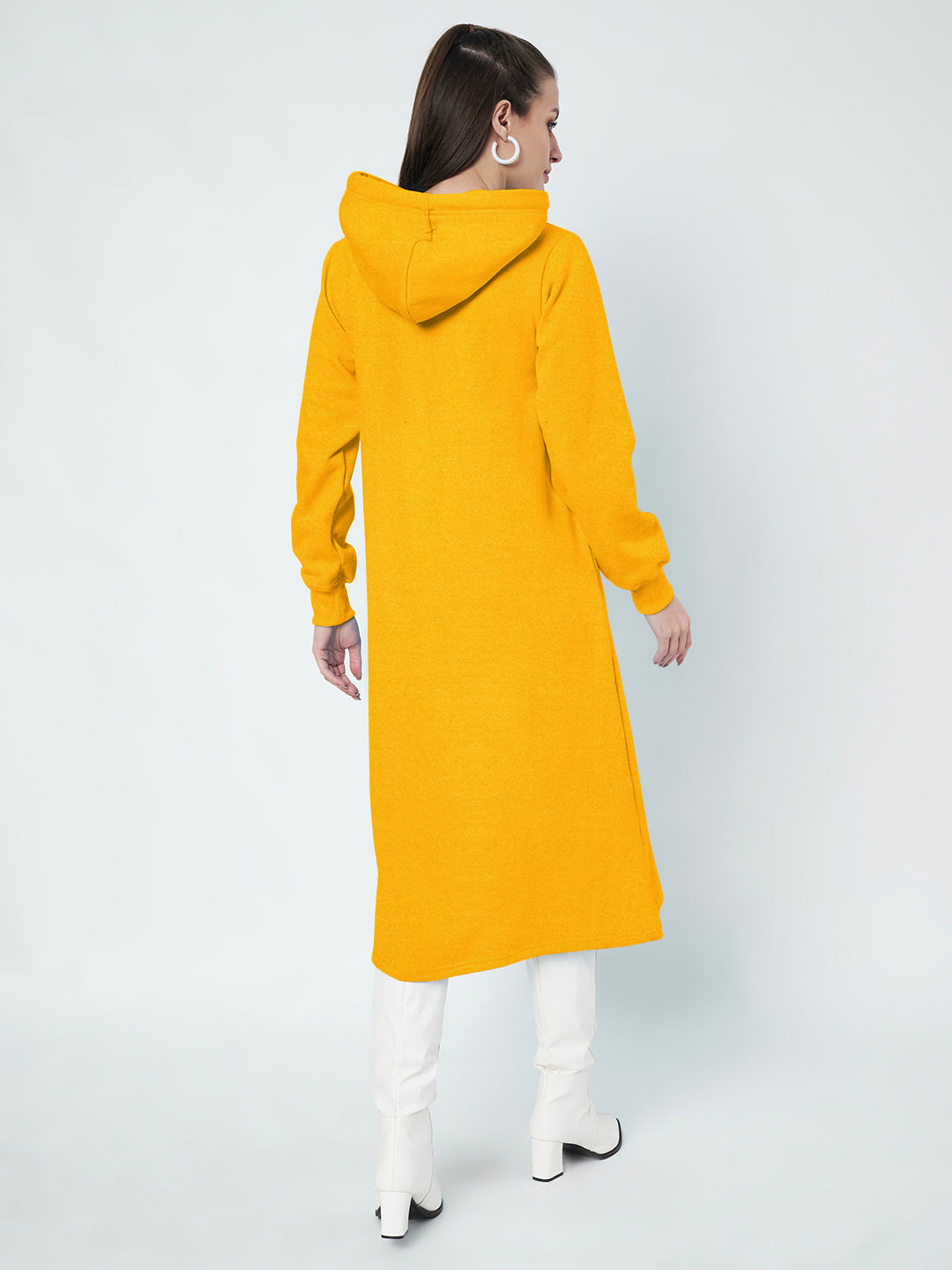 Hooded A-Line Midi Dress