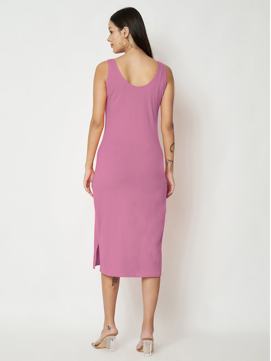 BRINNS Women Solid Sleeveless Sheath Midi Dress