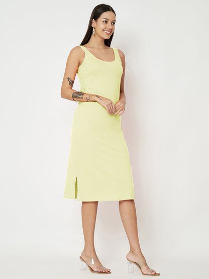 BRINNS Women Solid Sleeveless Sheath Midi Dress