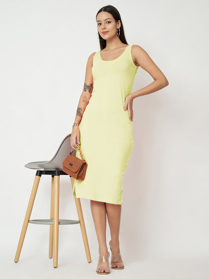 BRINNS Women Solid Sleeveless Sheath Midi Dress