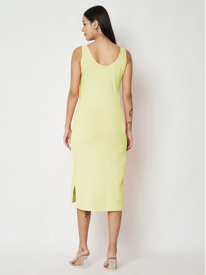 BRINNS Women Solid Sleeveless Sheath Midi Dress
