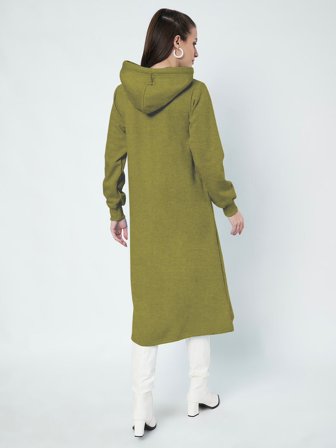 Hooded A-Line Midi Dress