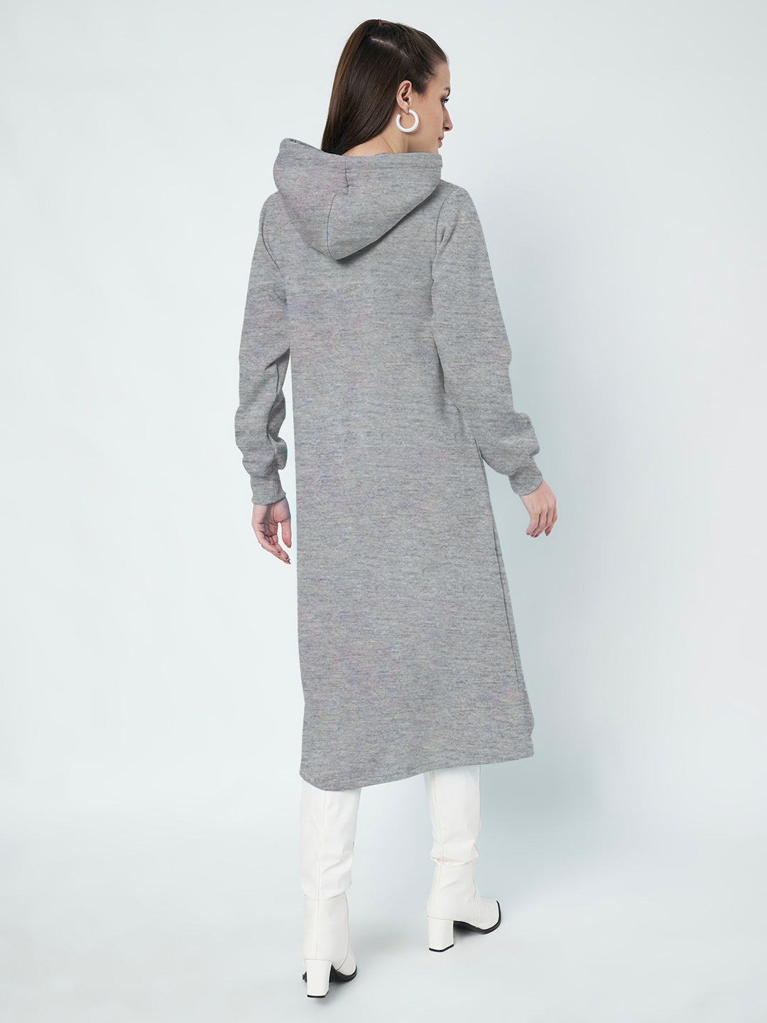 Hooded A-Line Midi Dress