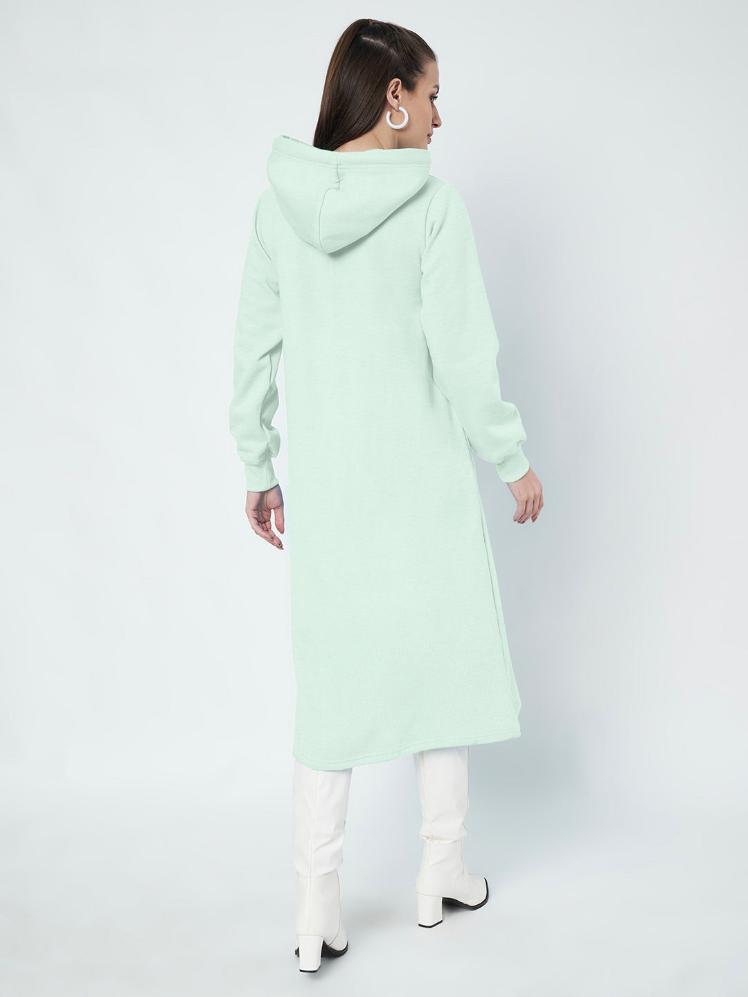 Hooded A-Line Midi Dress