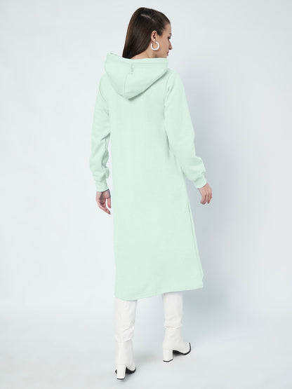 Hooded A-Line Midi Dress