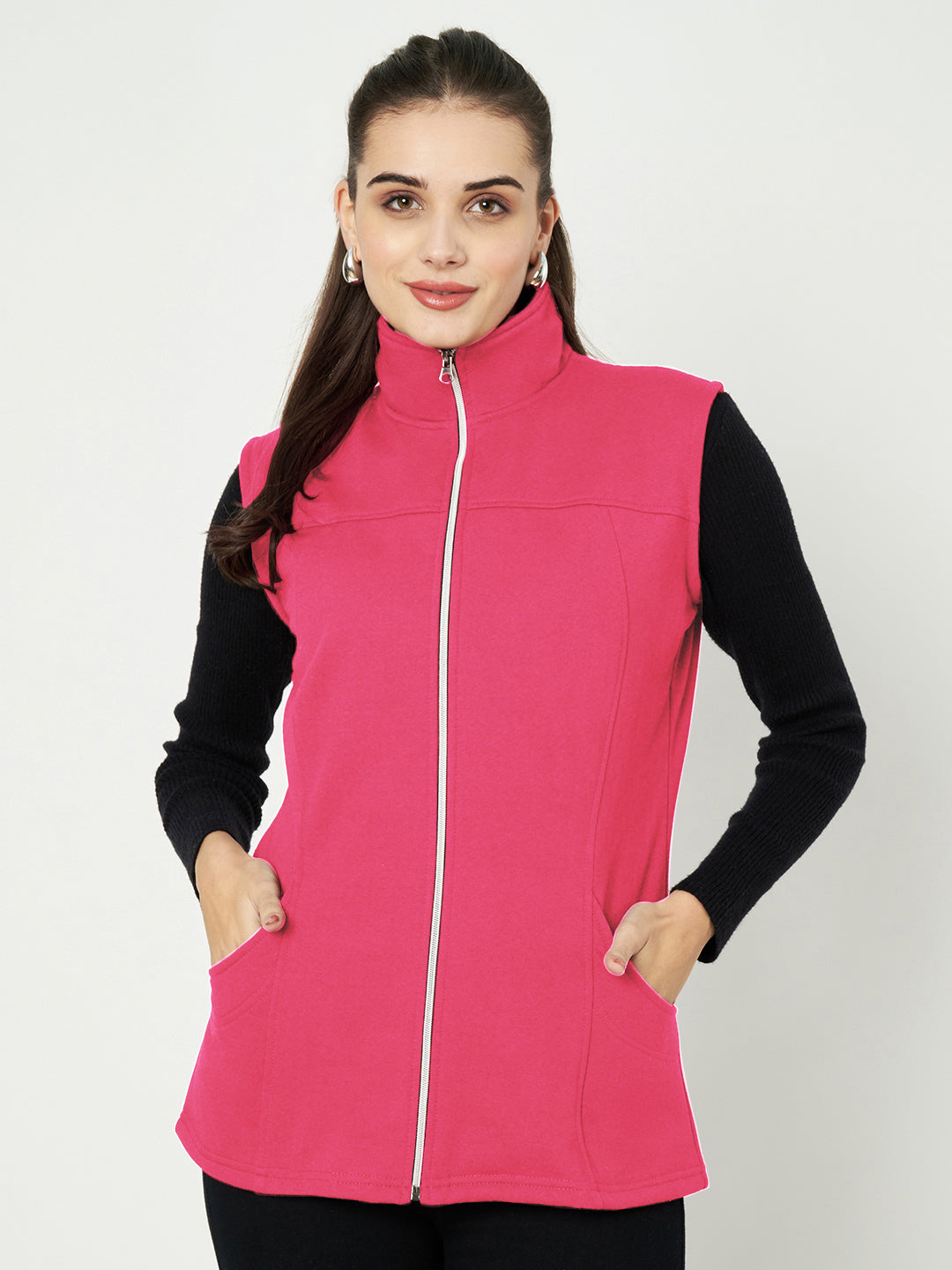 Mock Collar Fleece Tailored Jacket