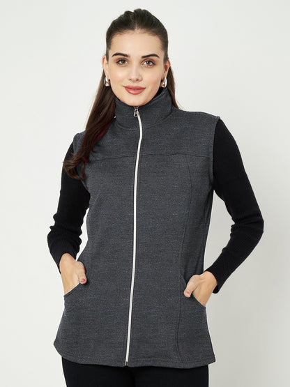 Mock Collar Fleece Tailored Jacket