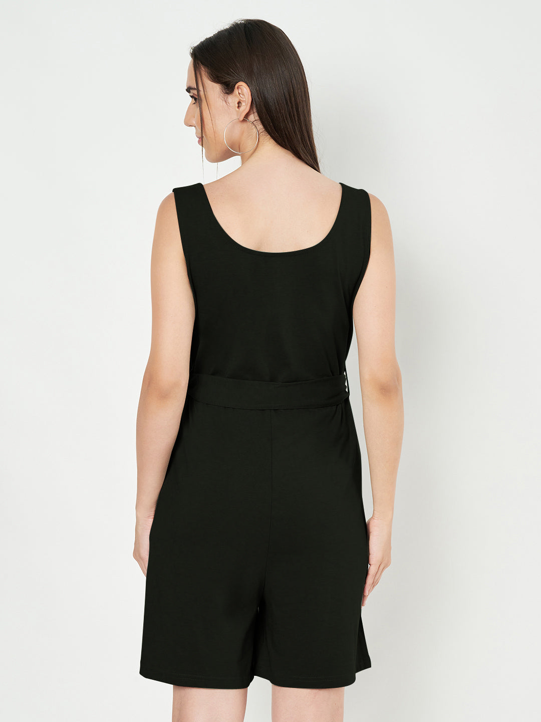BRINNS Women's Cotton Sleeveless Belted Playsuit