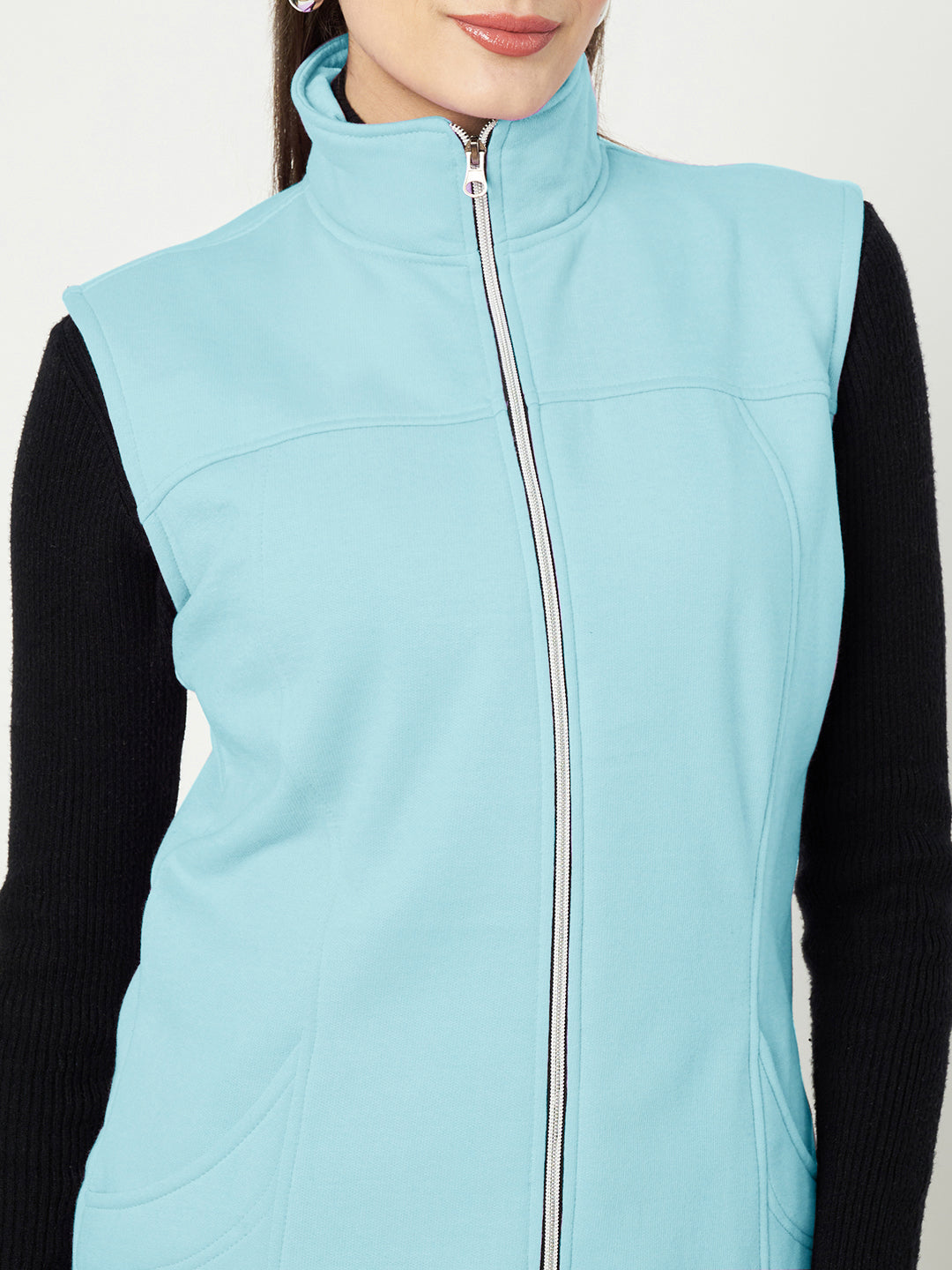Mock Collar Fleece Tailored Jacket