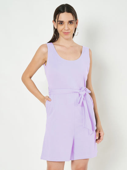 BRINNS Women's Cotton Sleeveless Belted Playsuit