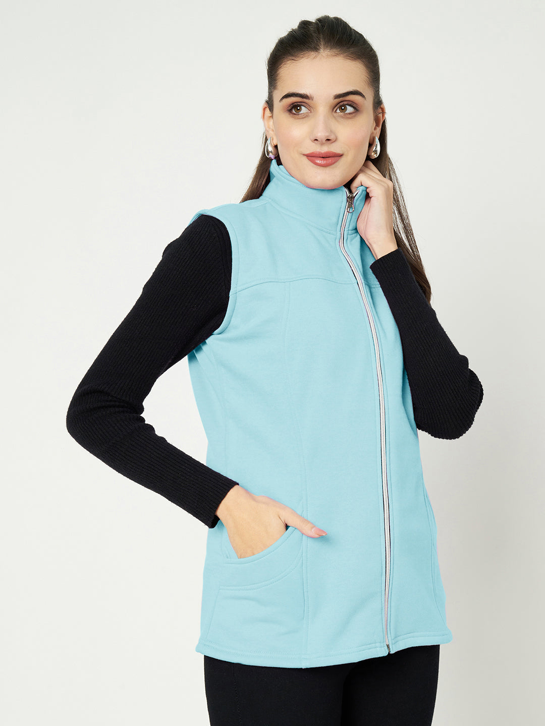 Mock Collar Fleece Tailored Jacket