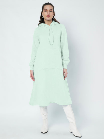 Hooded A-Line Midi Dress
