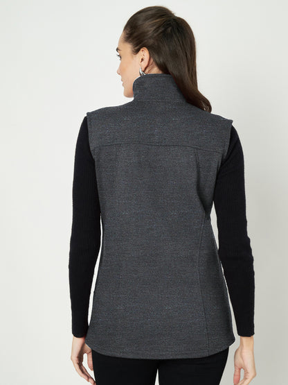 Mock Collar Fleece Tailored Jacket