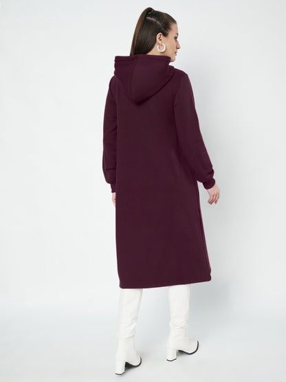 Hooded A-Line Midi Dress