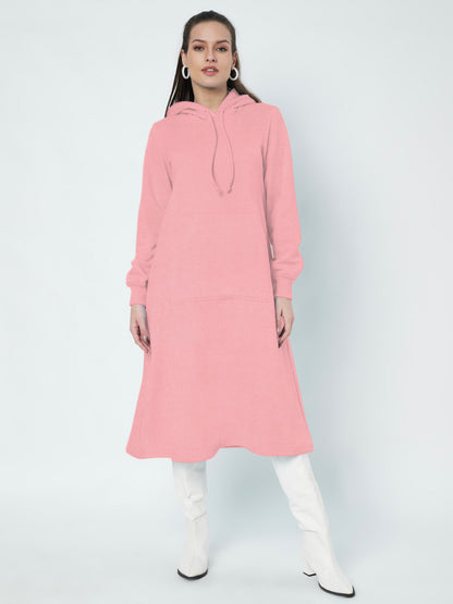 Hooded A-Line Midi Dress