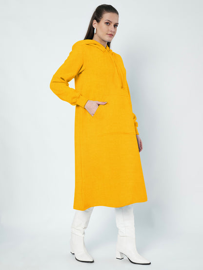 Hooded A-Line Midi Dress