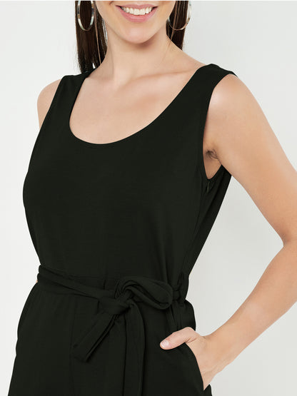 BRINNS Women's Cotton Sleeveless Belted Playsuit
