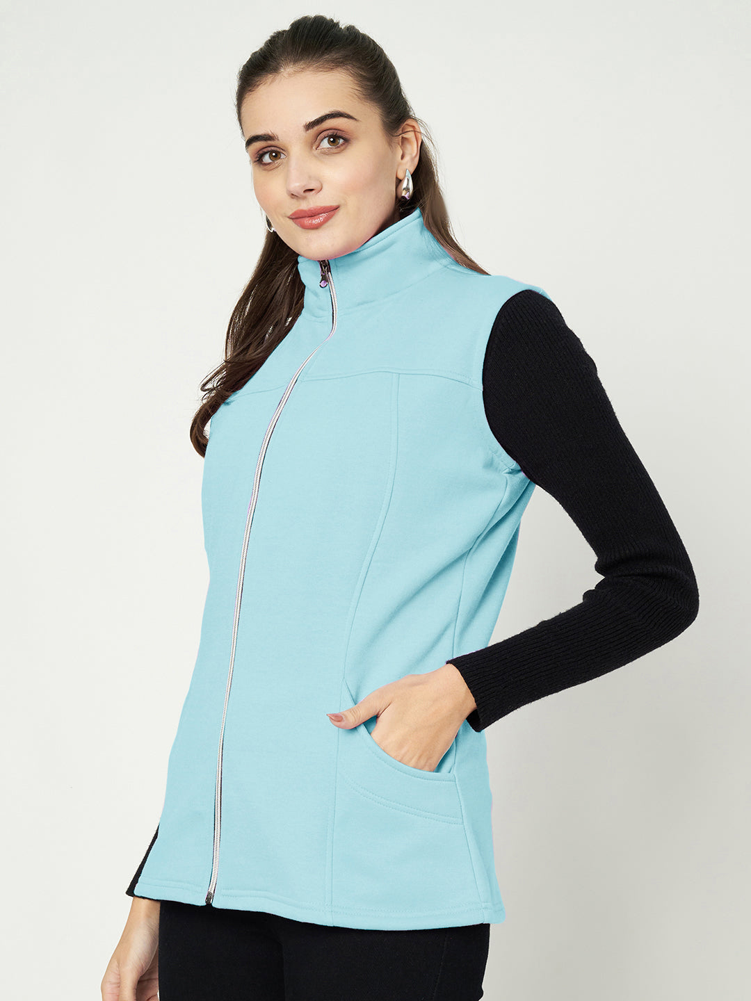 Mock Collar Fleece Tailored Jacket