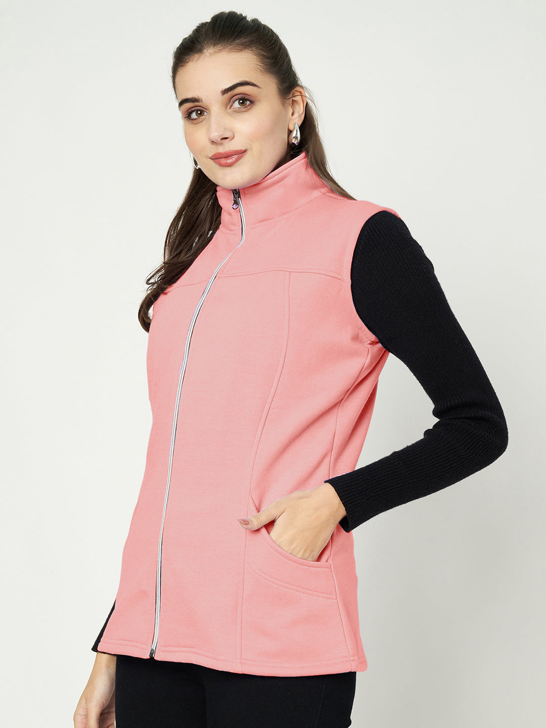 Mock Collar Fleece Tailored Jacket