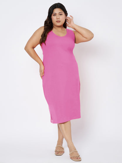 Plus Size Sheath Midi Dress