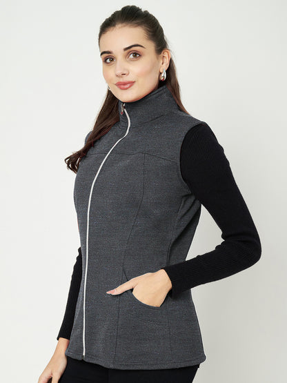 Mock Collar Fleece Tailored Jacket