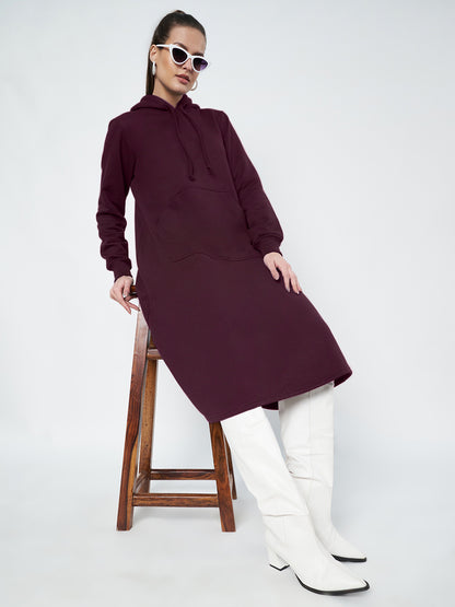 Hooded A-Line Midi Dress