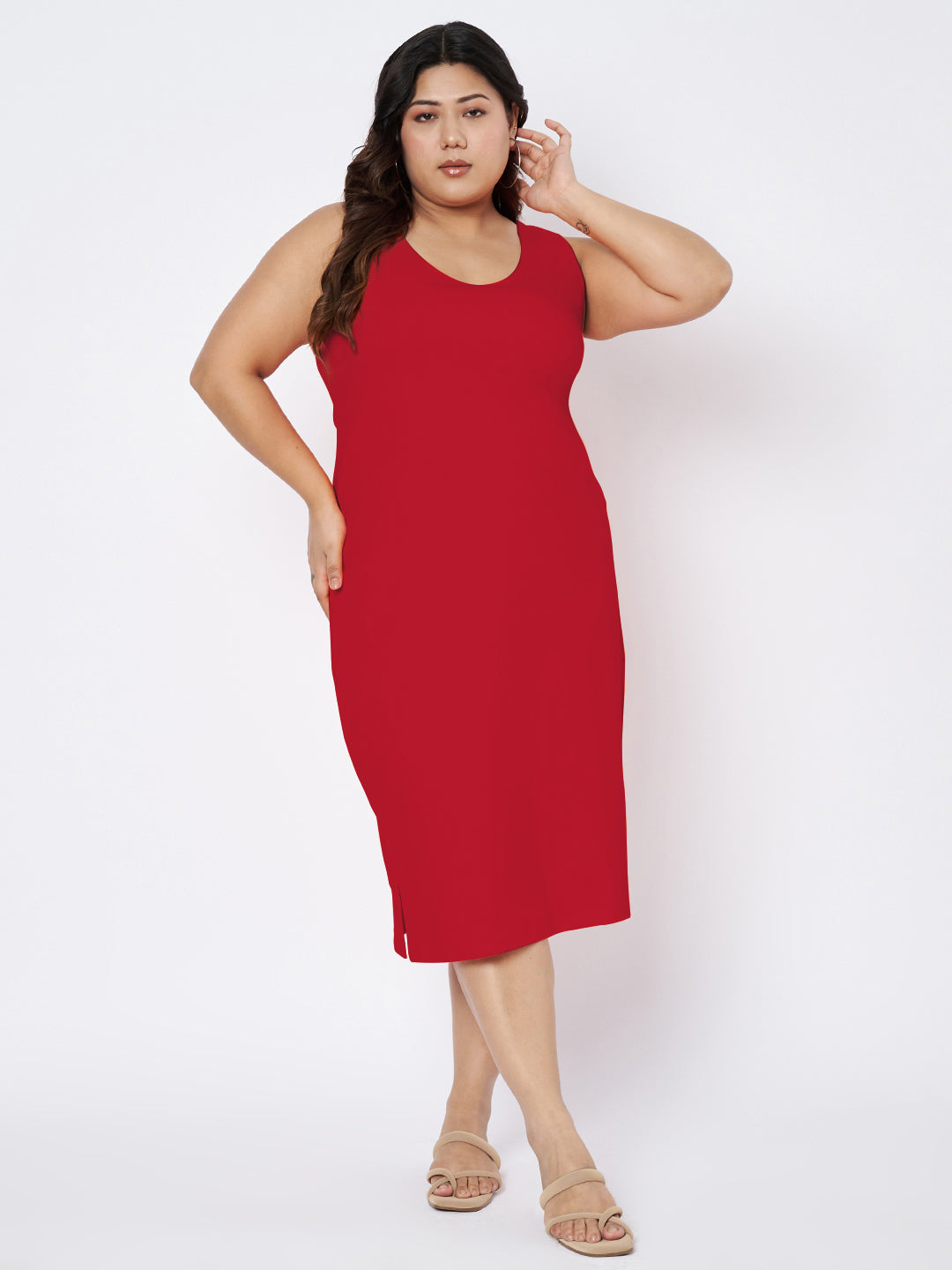 Plus Size Sheath Midi Dress