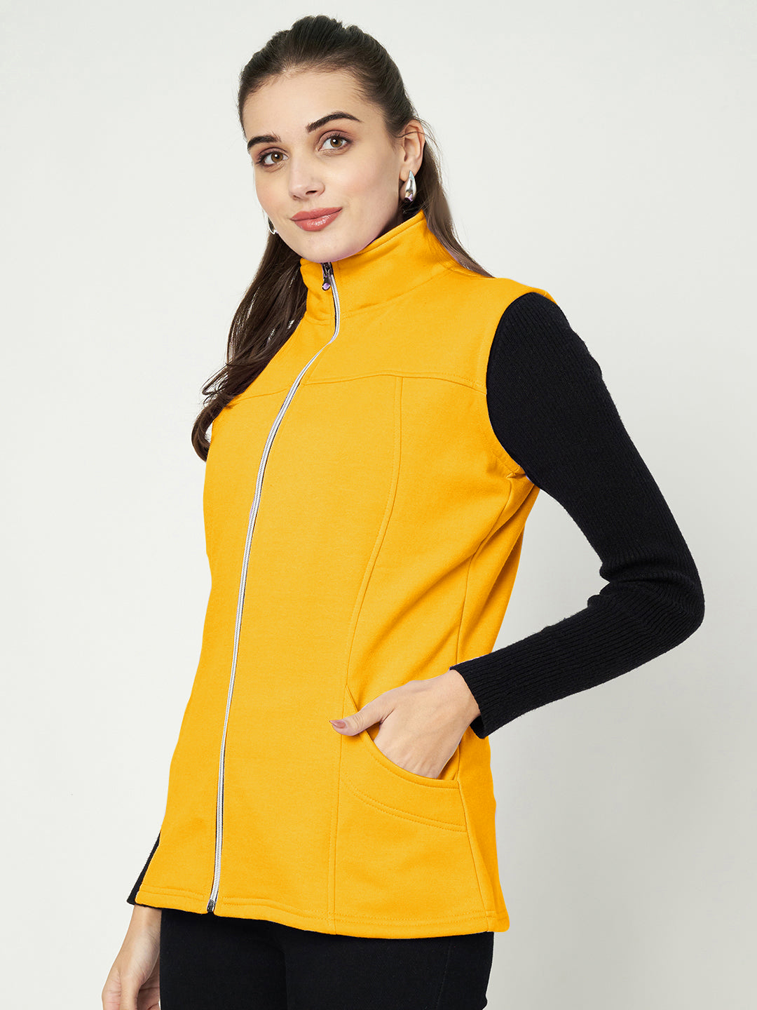 Mock Collar Fleece Tailored Jacket