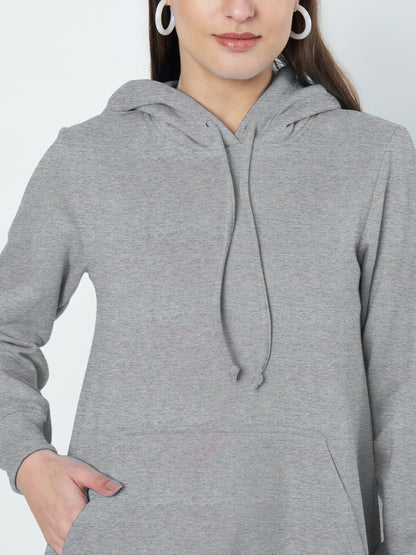 Hooded A-Line Midi Dress