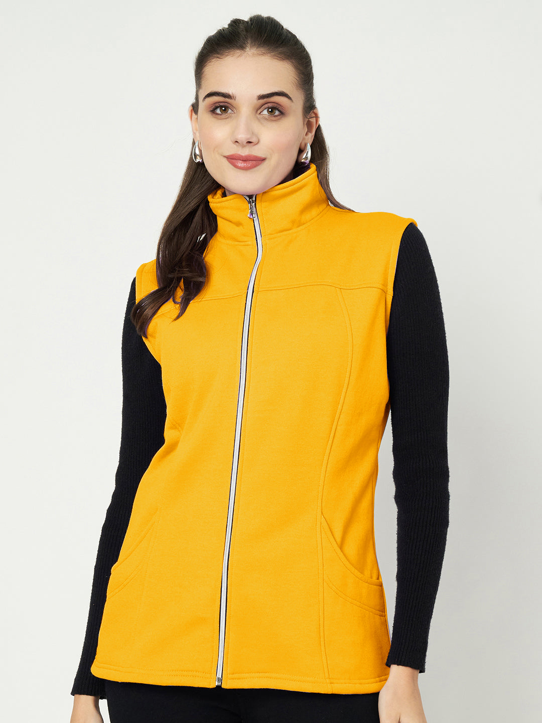 Mock Collar Fleece Tailored Jacket