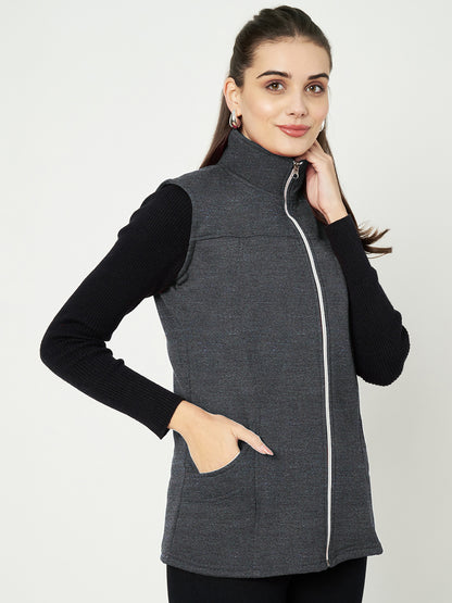 Mock Collar Fleece Tailored Jacket