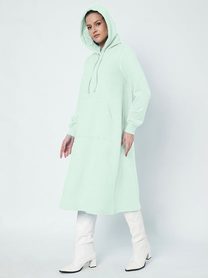 Hooded A-Line Midi Dress