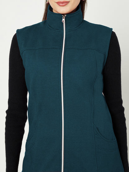 Mock Collar Fleece Tailored Jacket