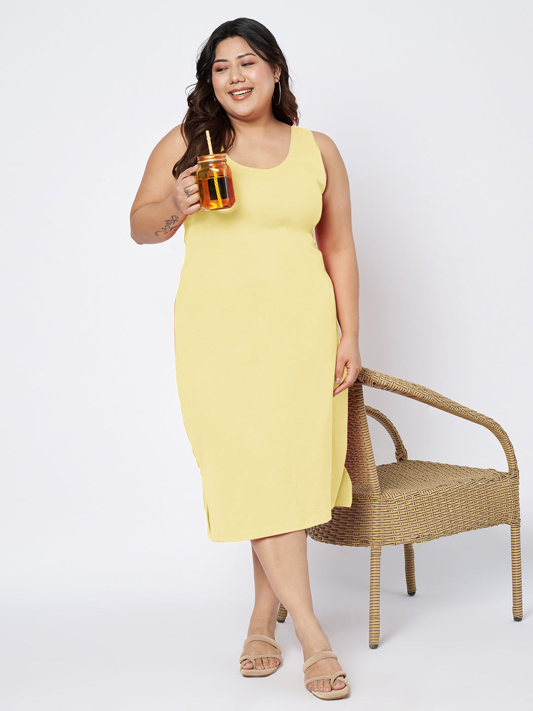 Plus Size Sheath Midi Dress