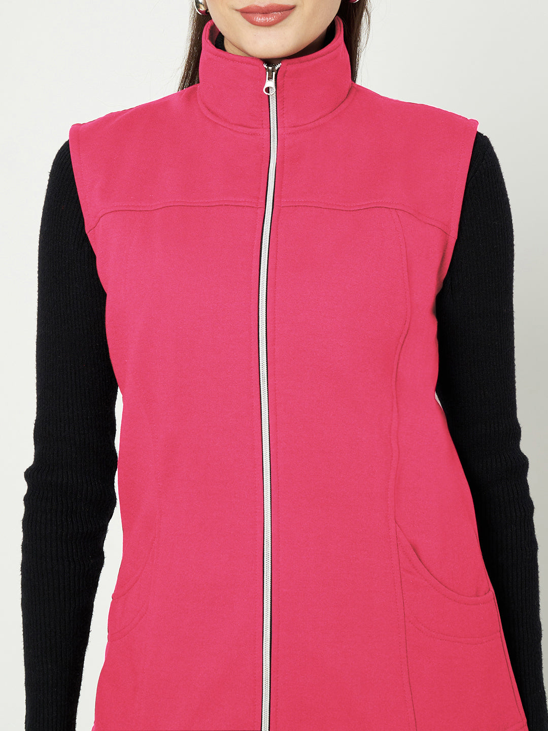 Mock Collar Fleece Tailored Jacket