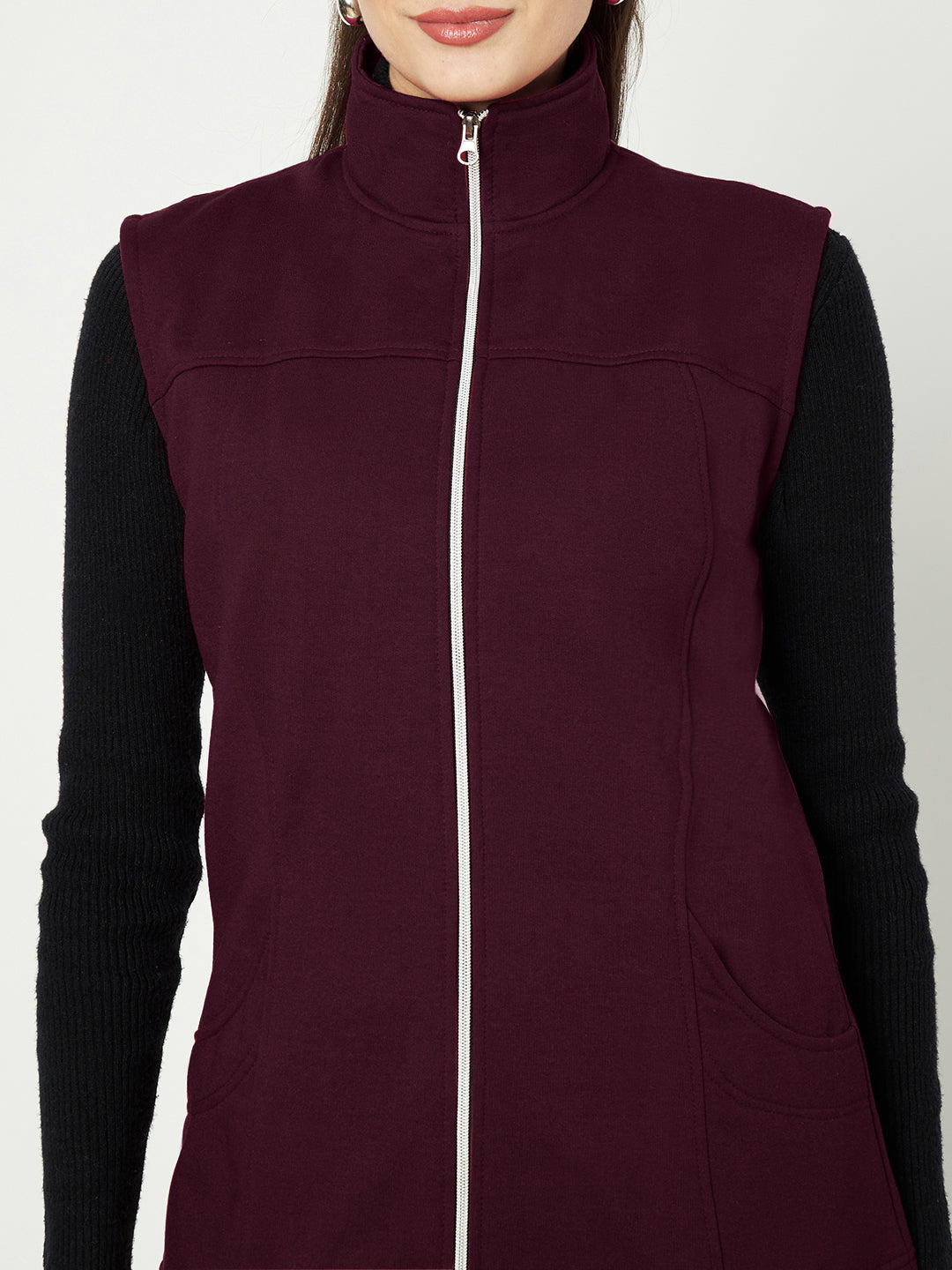 Mock Collar Fleece Tailored Jacket