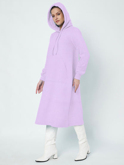 Hooded A-Line Midi Dress