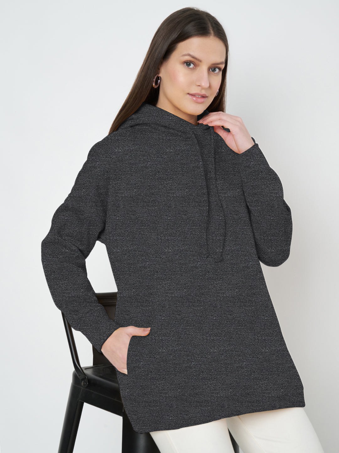 Hooded Longline Sweatshirt