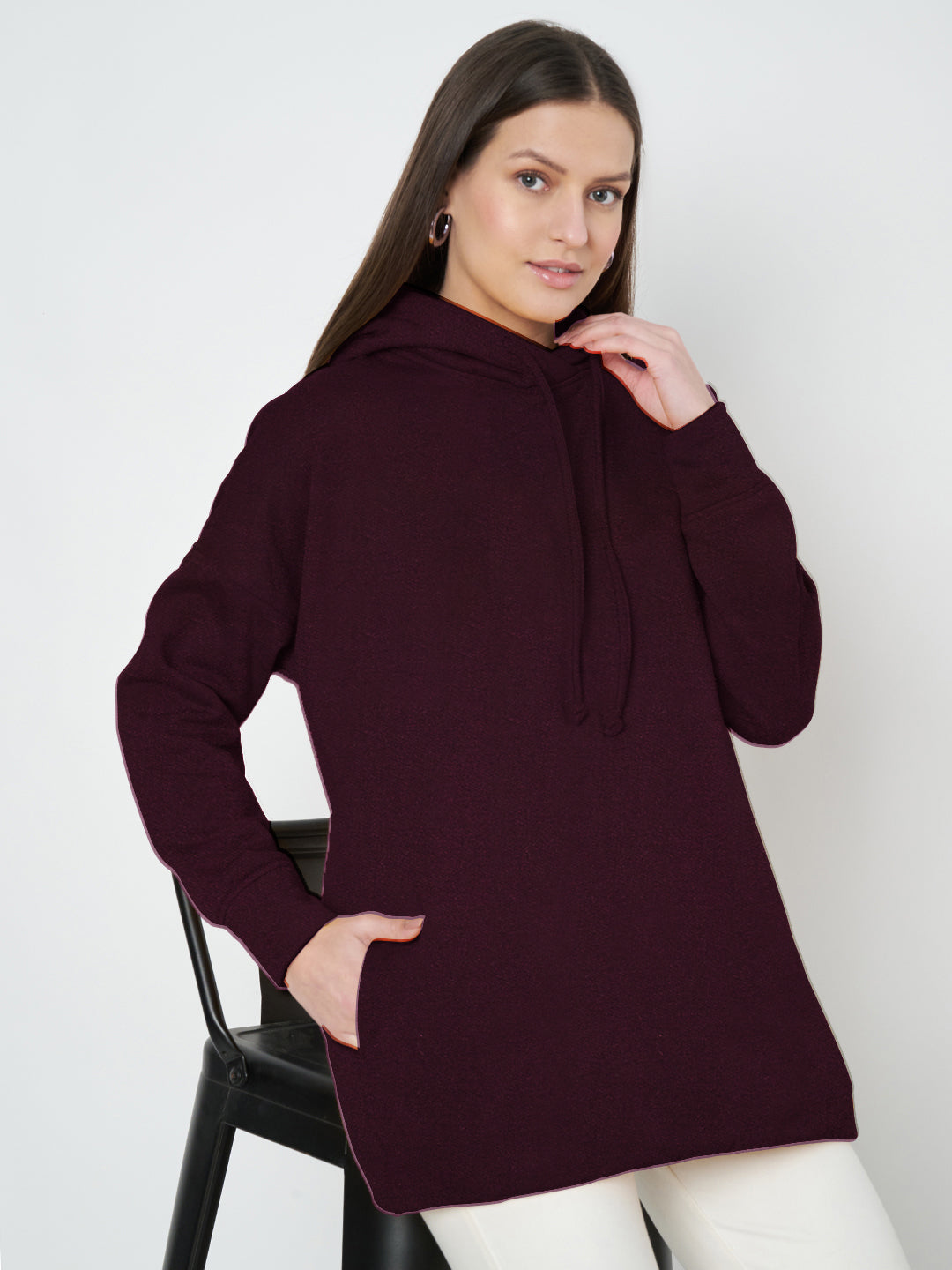 Hooded Longline Sweatshirt