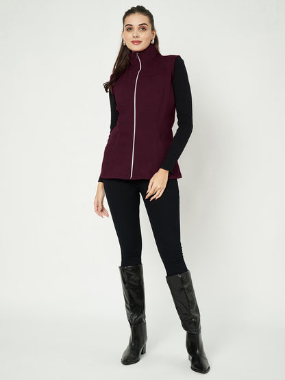 Mock Collar Fleece Tailored Jacket