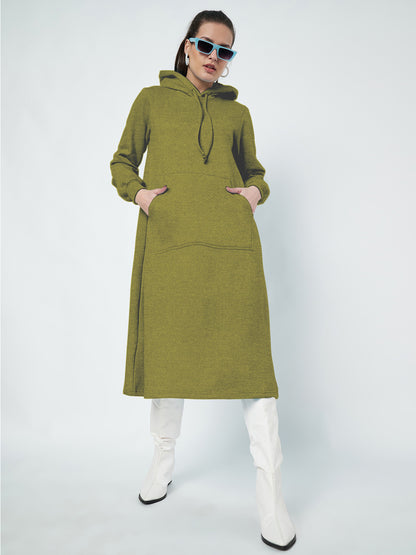 Hooded A-Line Midi Dress