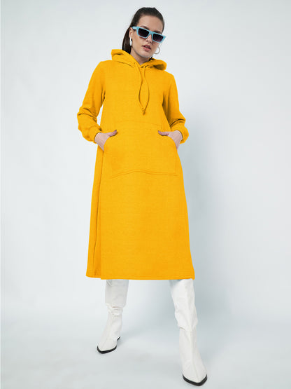 Hooded A-Line Midi Dress