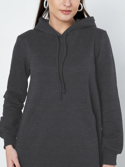Hooded A-Line Midi Dress