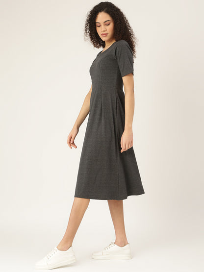 Pure Cotton A-Line Midi Dress