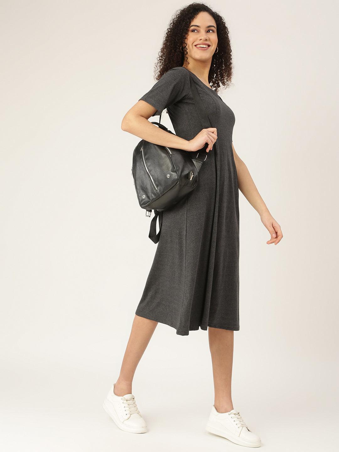 Pure Cotton A-Line Midi Dress