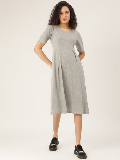 Pure Cotton A-Line Midi Dress