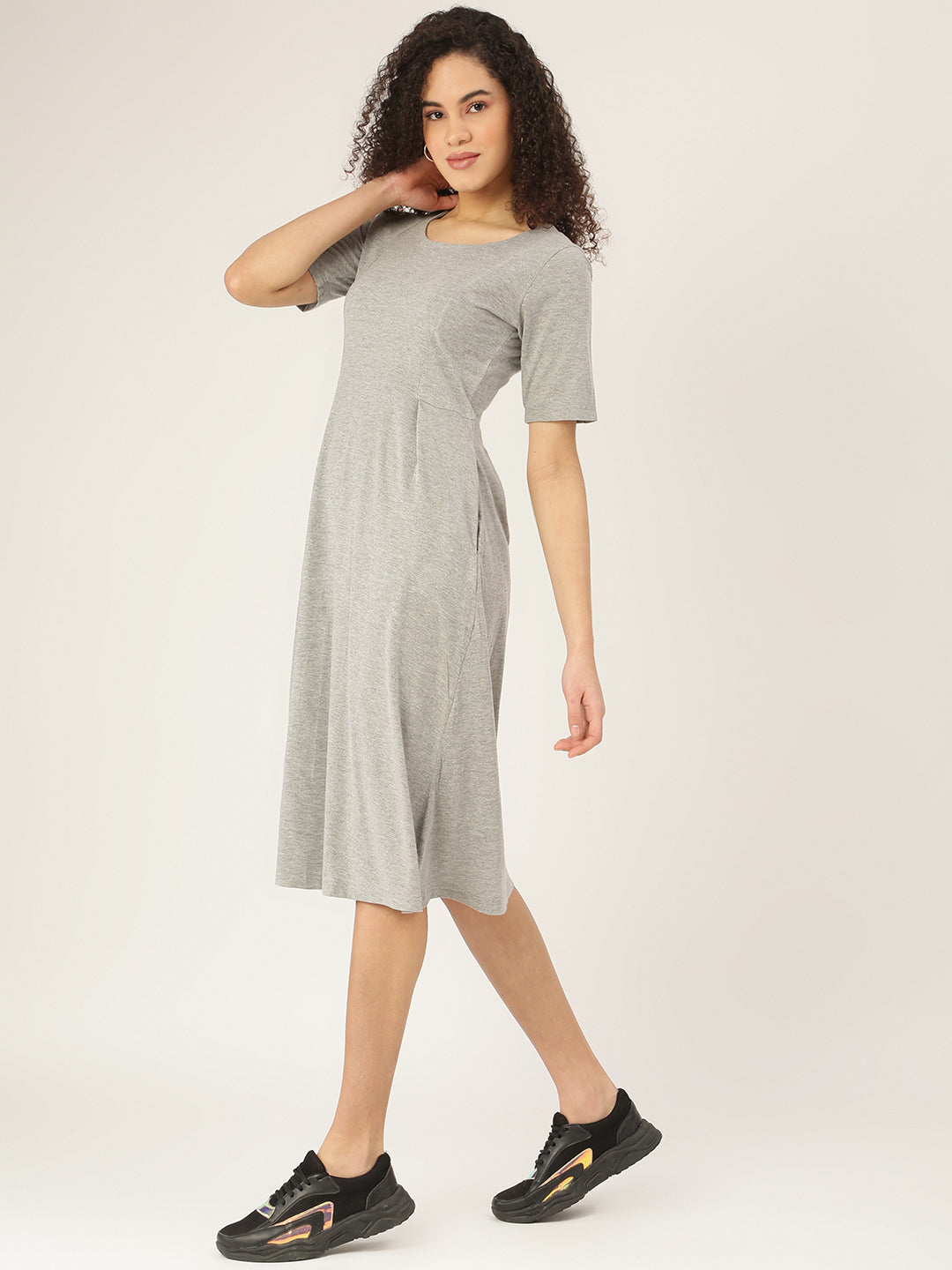 Pure Cotton A-Line Midi Dress