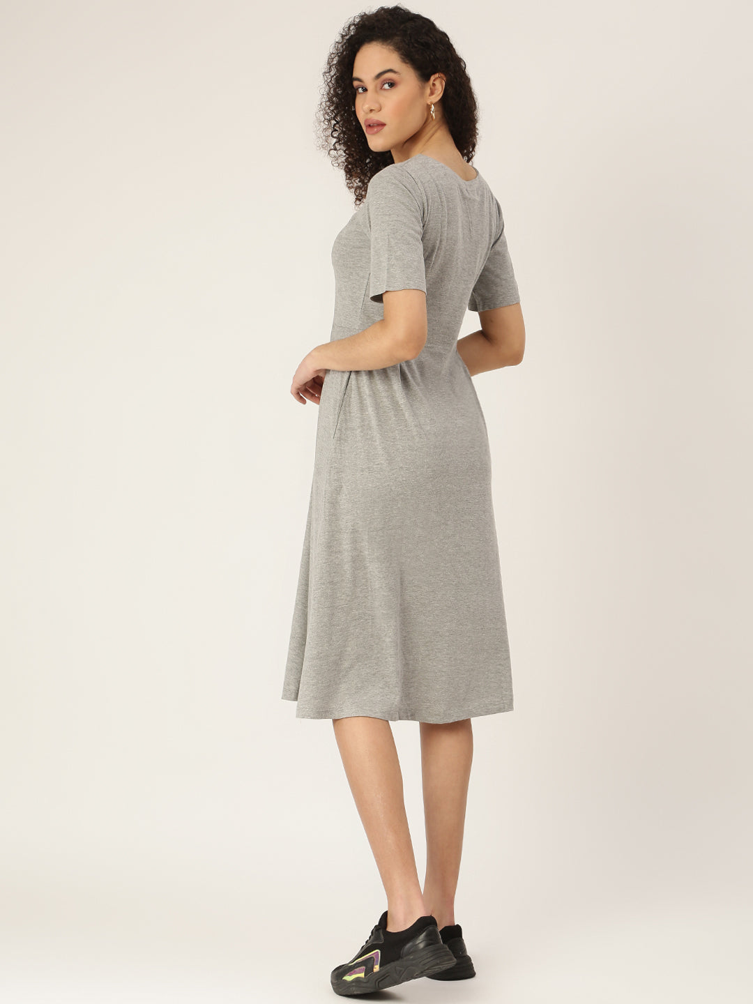 Pure Cotton A-Line Midi Dress